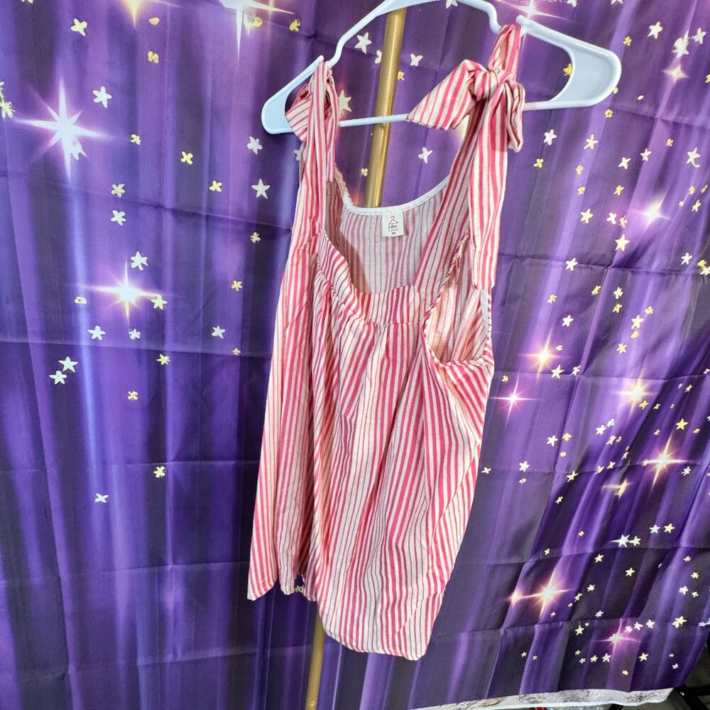 Like Love - Striped Sleeveless Top and Shorts Set - Red, White - 2x - NWT